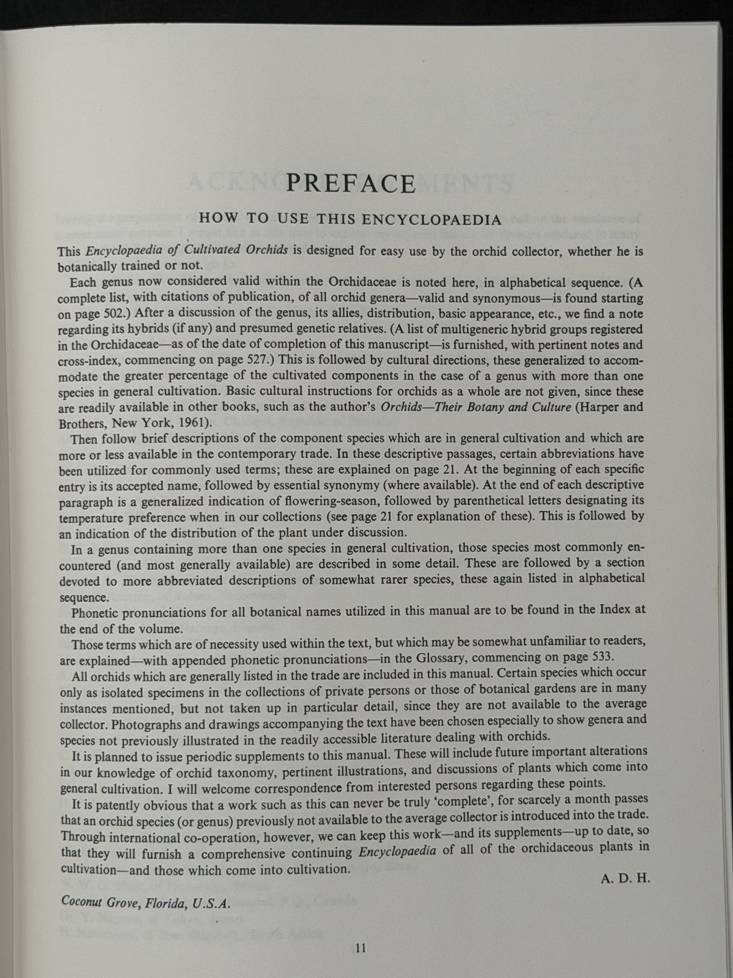 ENCYCLOPAEDIA OF CULTIVATED ORCHIDS by ALEX D HAWKES