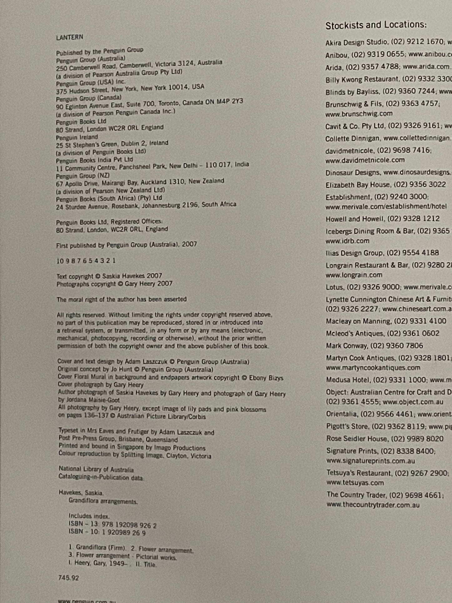 Grandiflora Arrangements by Saskia Havekes, Gary Heery