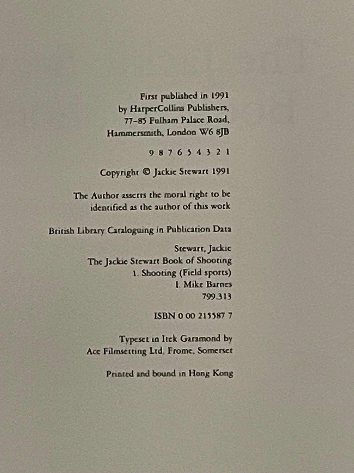 The Jackie Stewart Book of Shooting by Jackie Stewart, Mike Barnes