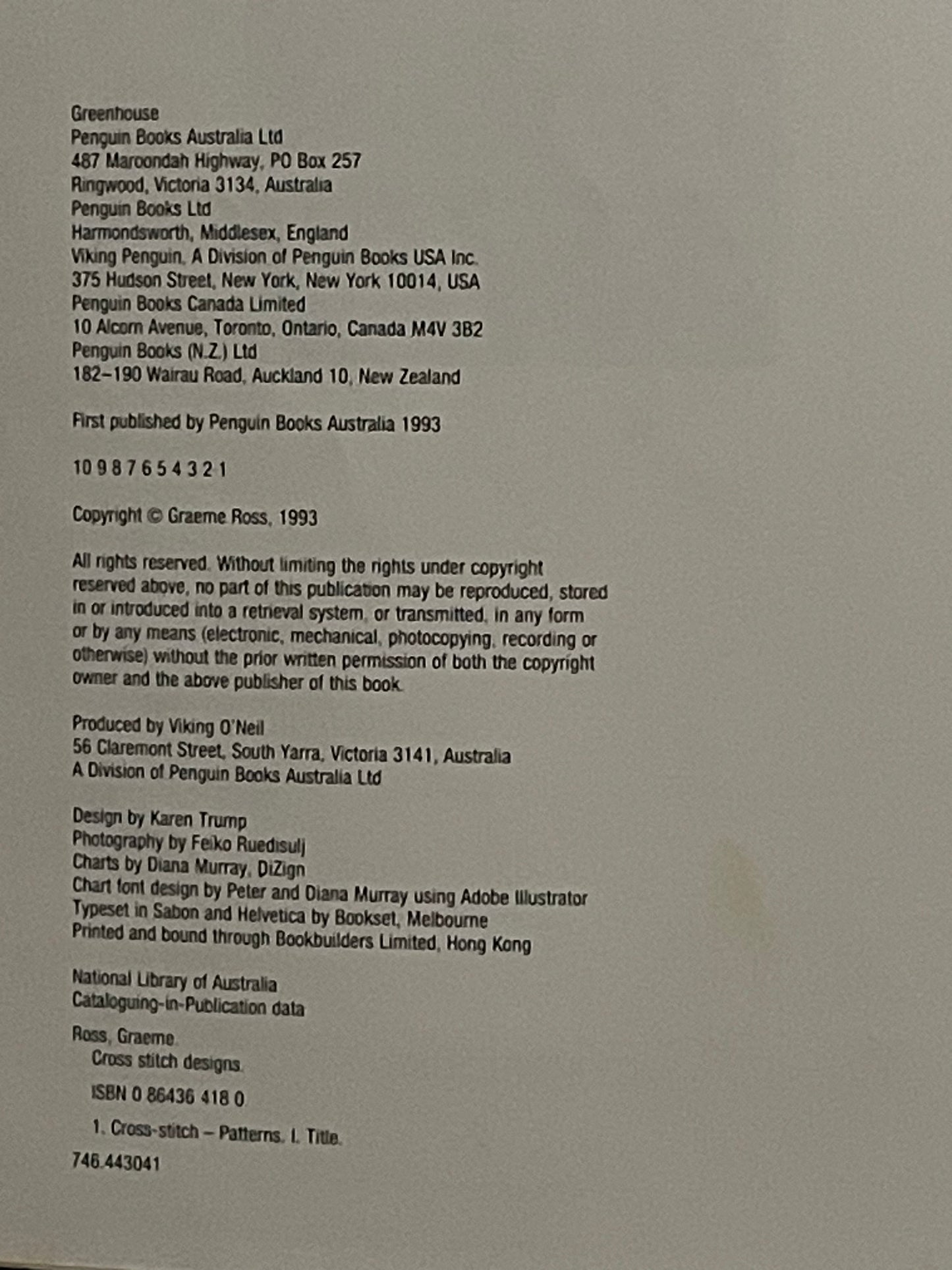 Cross Stitch Designs by Graeme Ross