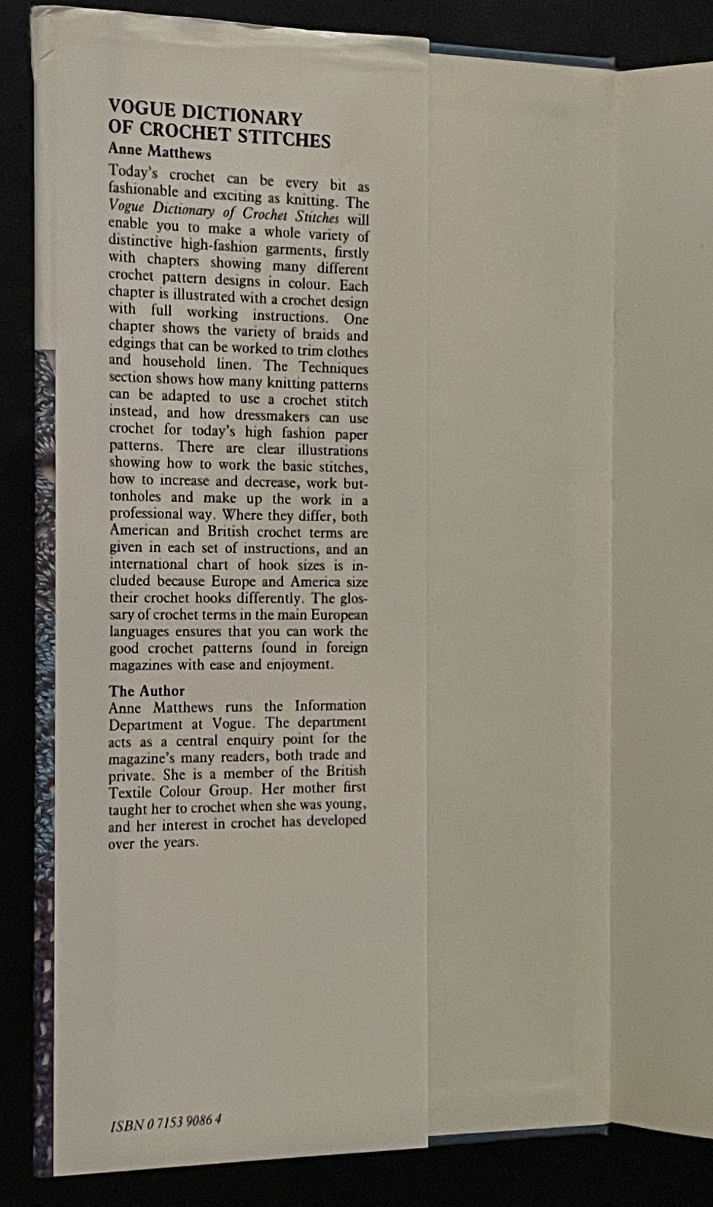 Vogue Dictionary of Crochet Stitches by Anne Matthews