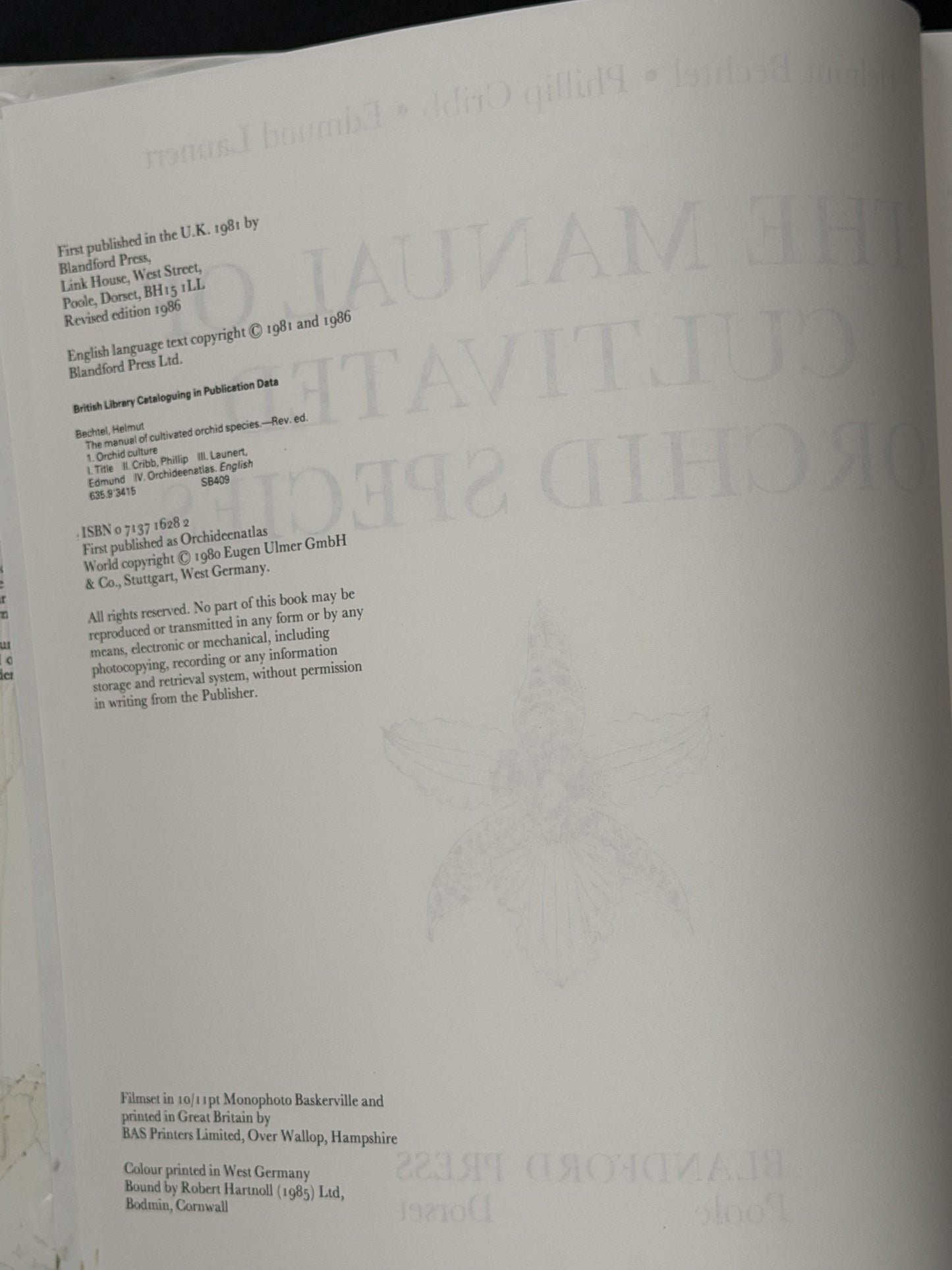 The Manual of Cultivated Orchid Species by Helmut Bechtel et al.