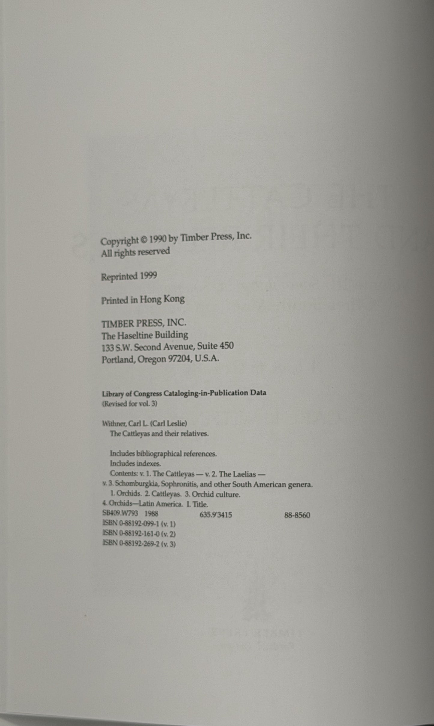The Cattleyas and Their Relatives: Schomburgkia, Sophronitis...