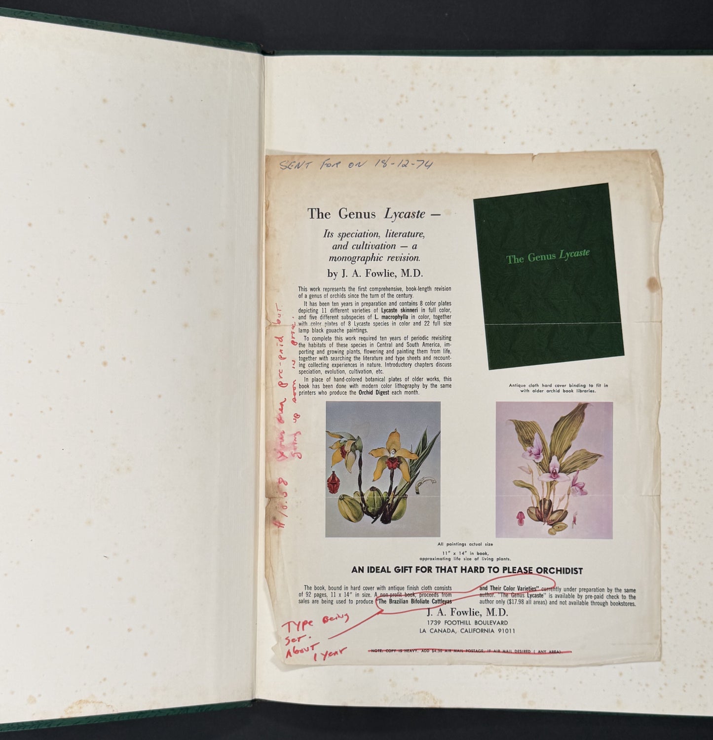 The Genus Lycaste by J. A. Fowlie