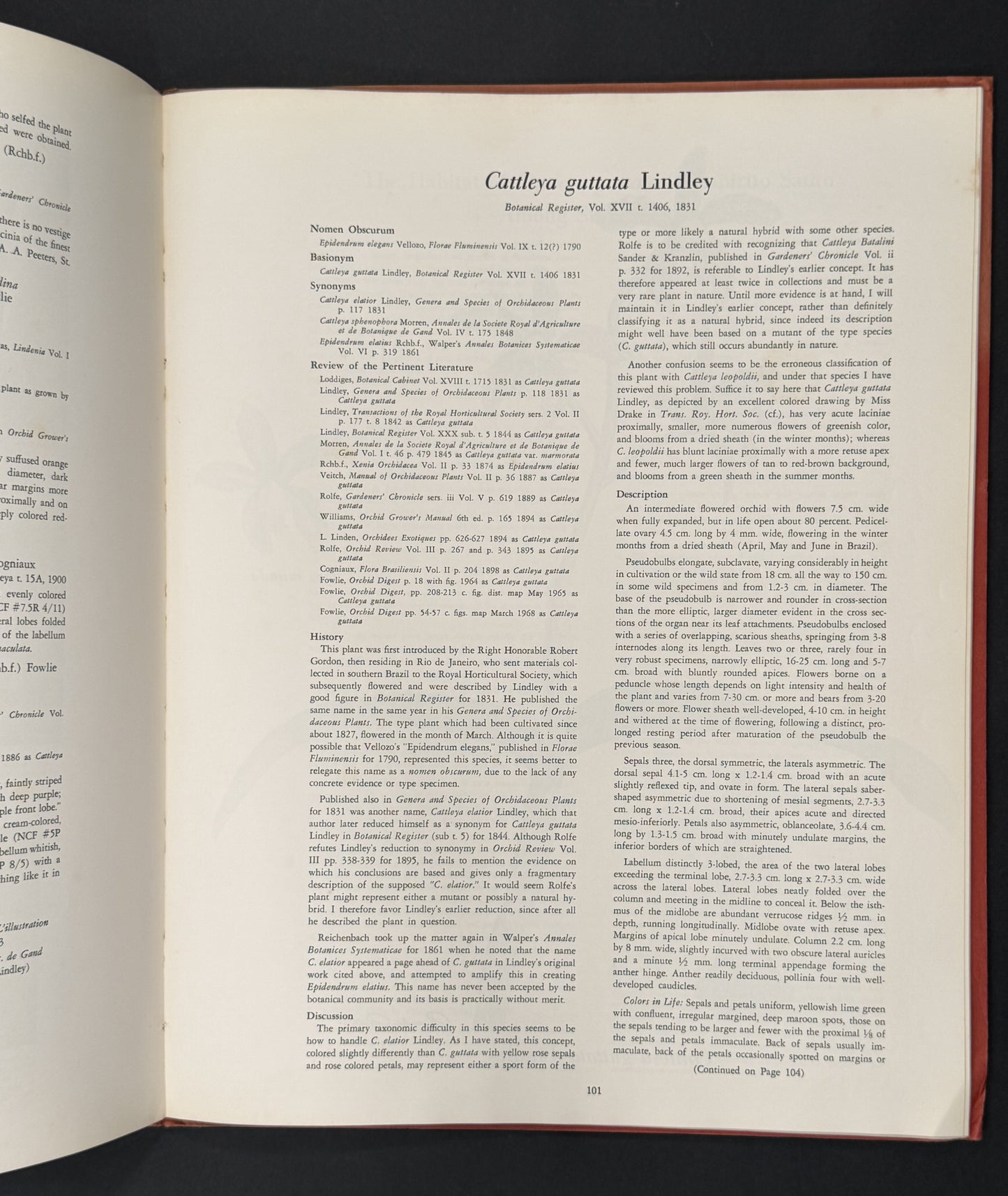 The Brazilian Bifoliate Cattleyas and Their Color Varieties by J. A. Fowlie