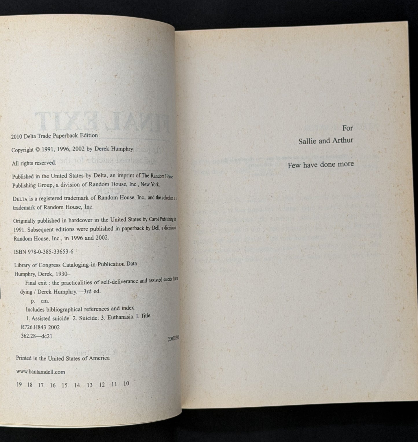 Final Exit (Third Edition) by Derek Humphry