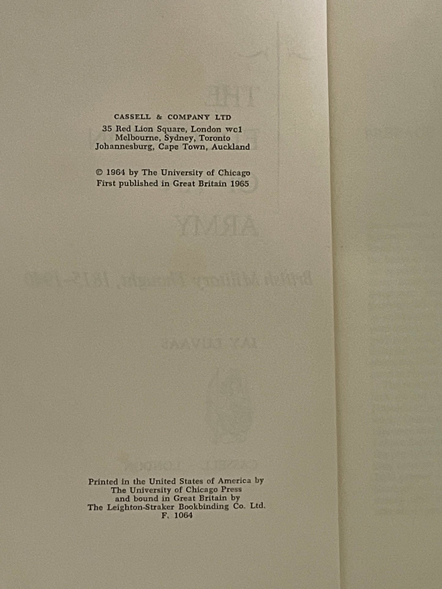 BRITISH MILITARY THOUGHT 1815-1940 by JAY LUVAAS