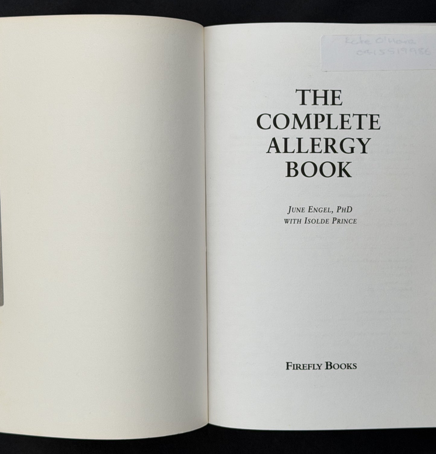 The Complete Allergy Book by June Engel, Isolde Prince
