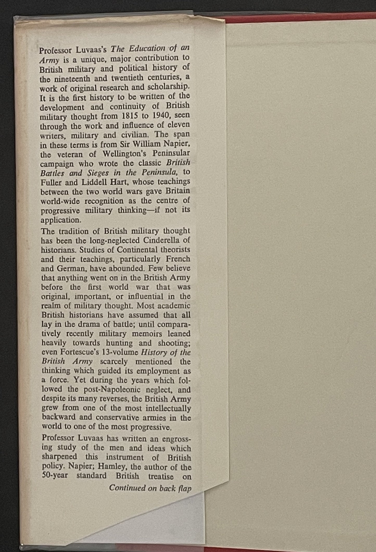 BRITISH MILITARY THOUGHT 1815-1940 by JAY LUVAAS