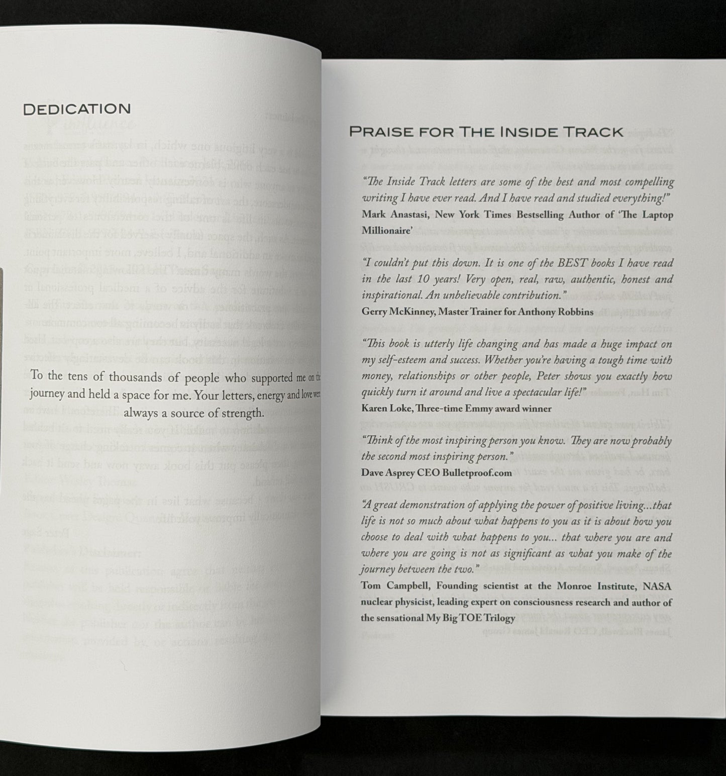 The Inside Track: An Inspirational Guide to Conquering Adversity by Peter Sage