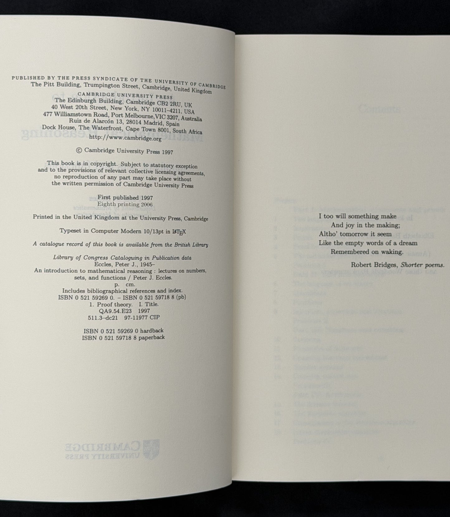 An Introduction to Mathematical Reasoning by Peter J. Eccles