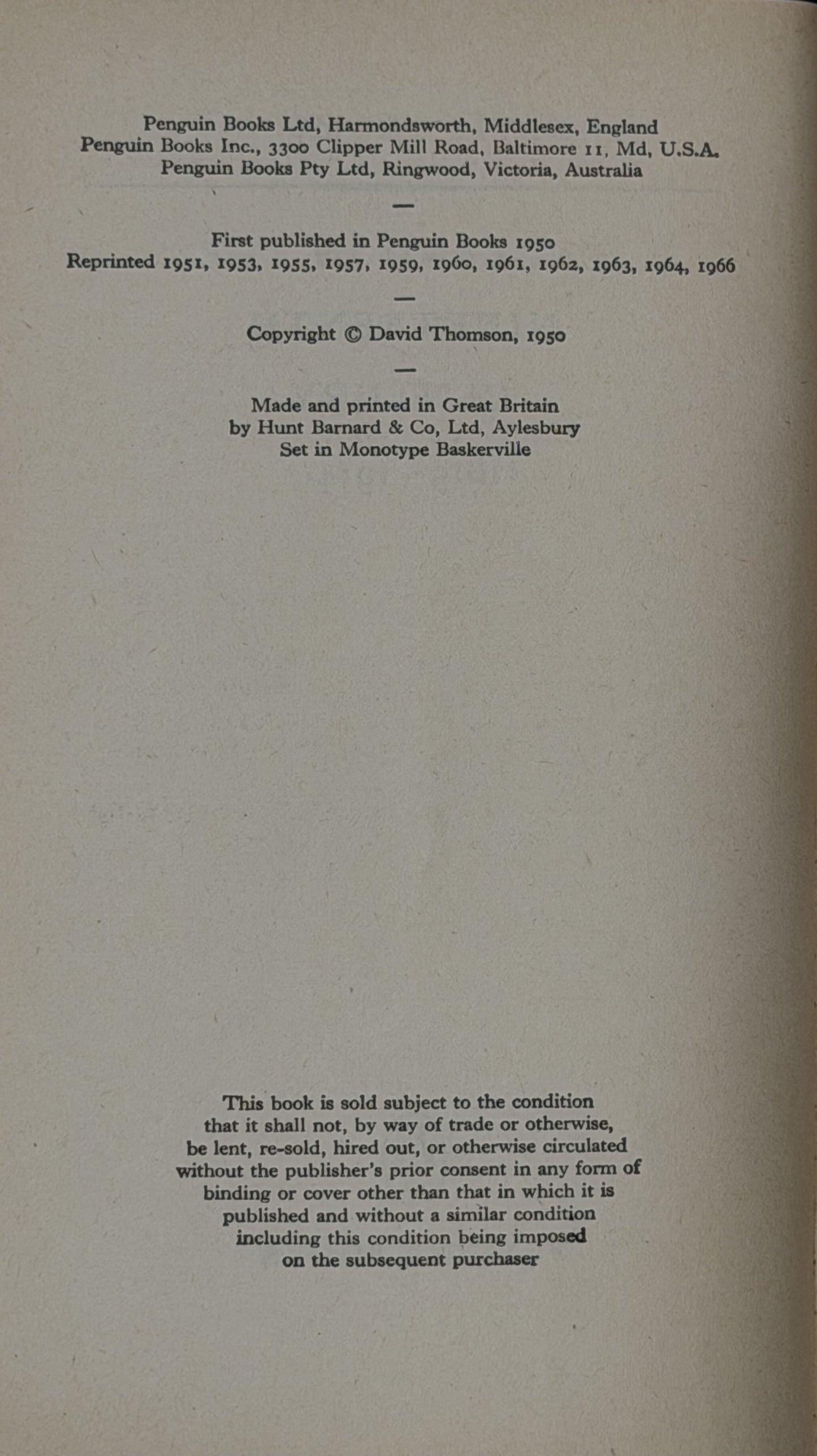 England in the Nineteenth Century by David Thomson