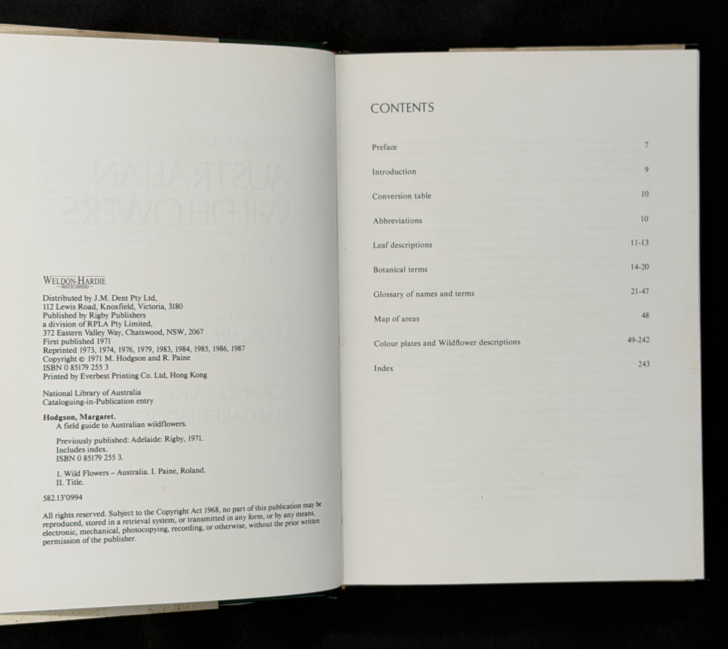 A Field Guide to Australian Wildflowers by Margaret Hodgson, Roland Paine