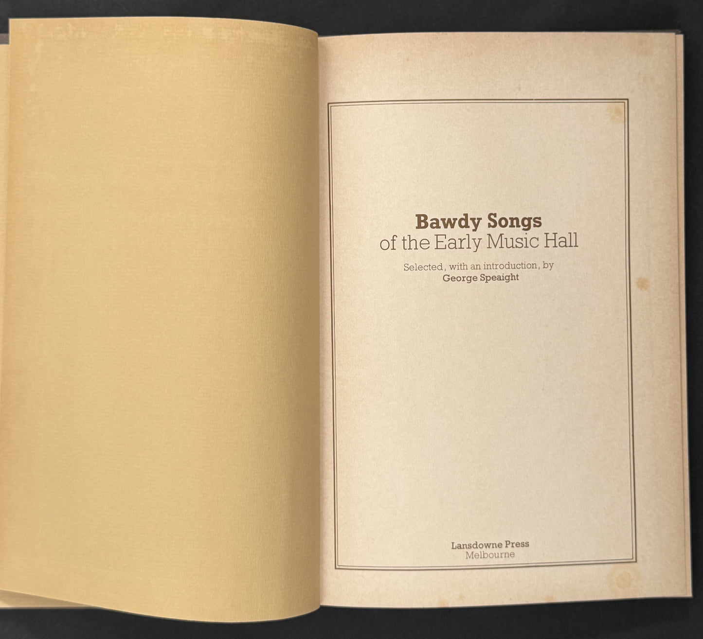 Bawdy Songs of the Early Music Hall