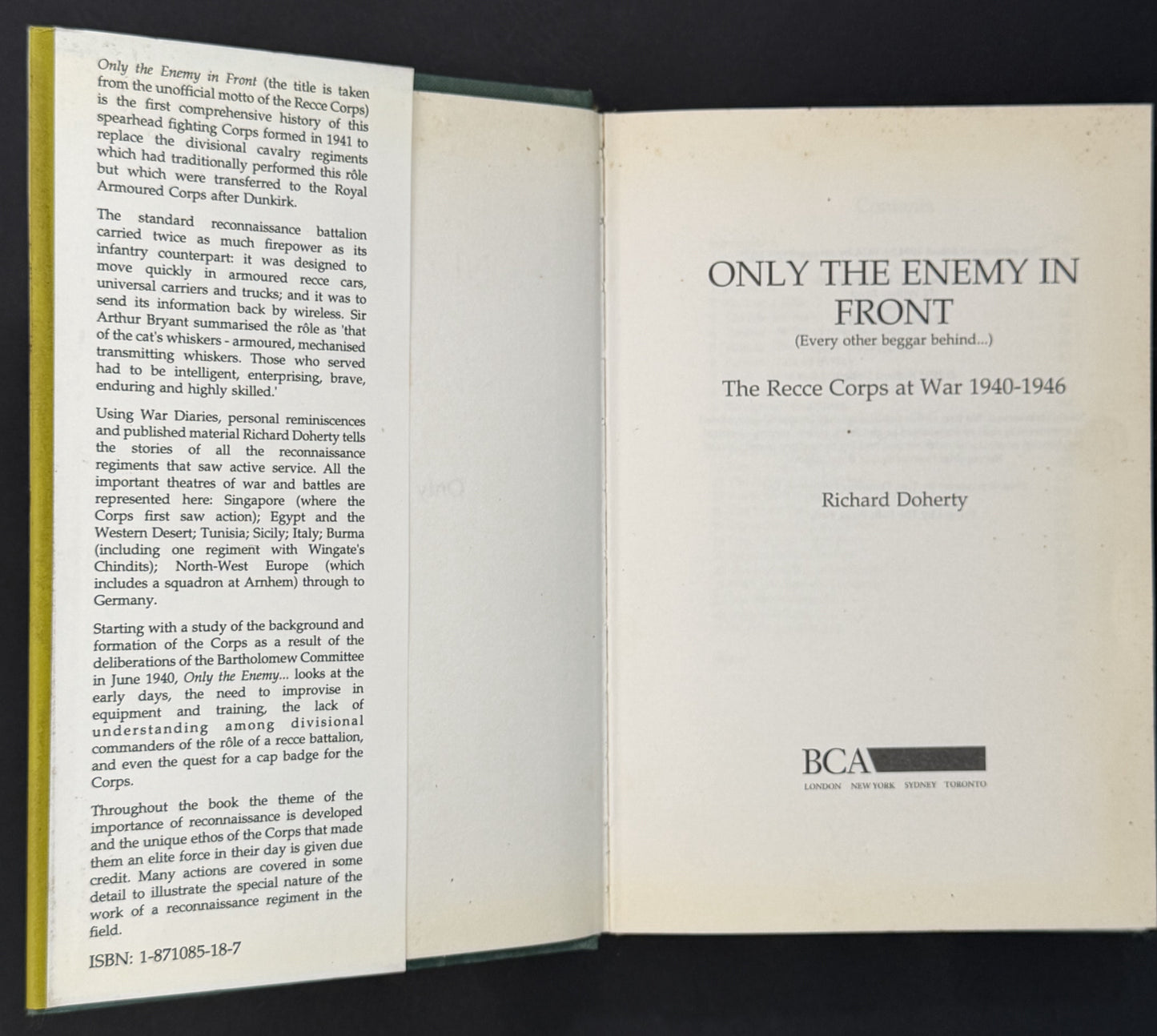 Only the Enemy in Front (every Other Beggar Behind-- ) by Richard Doherty