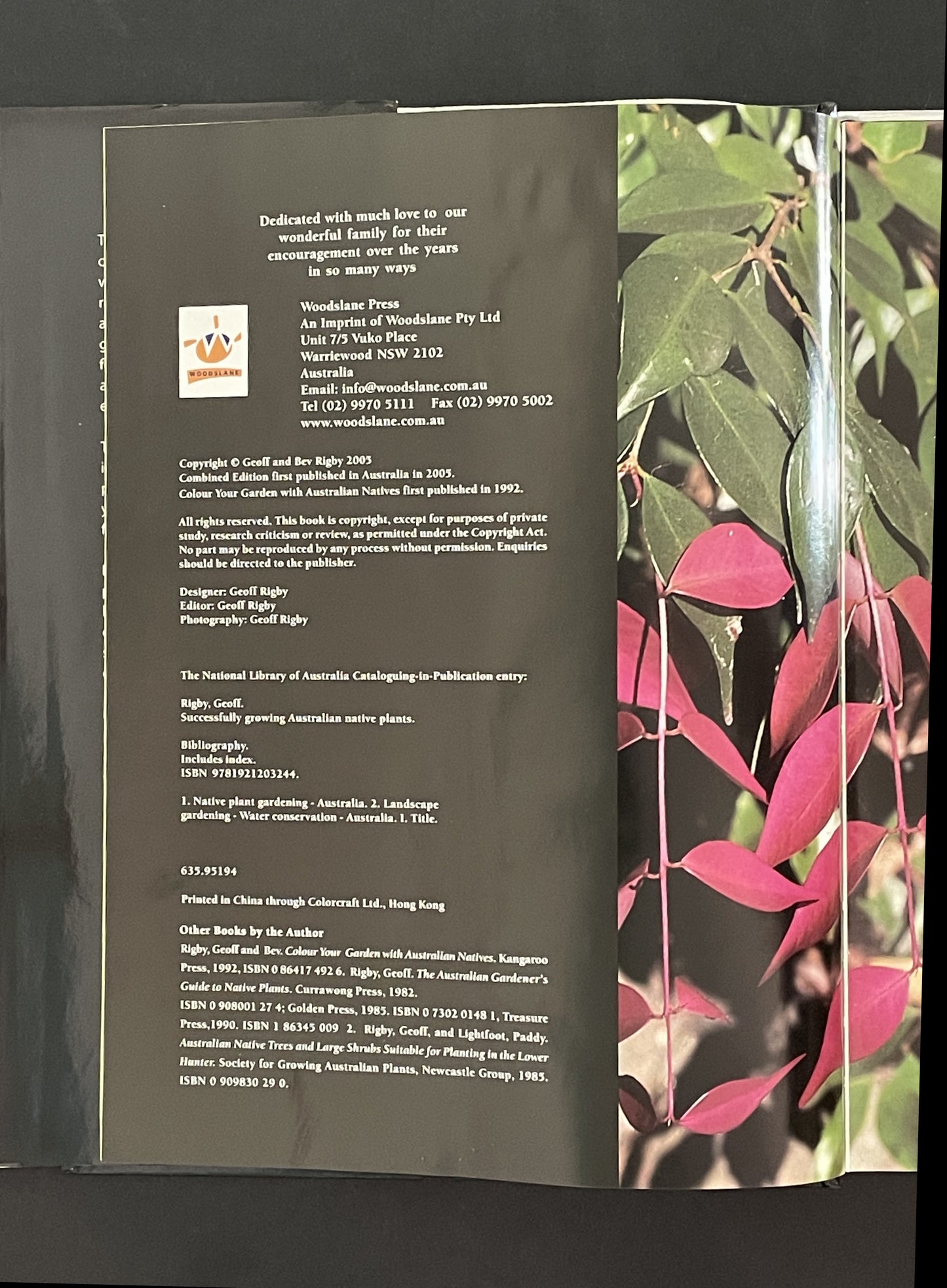 Successfully Growing Australian Native Plants by Geoff Rigby, Bev Rigby