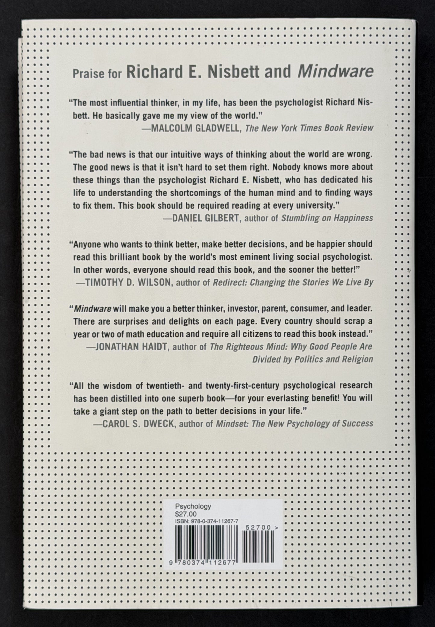 Mindware by Richard E. Nisbett