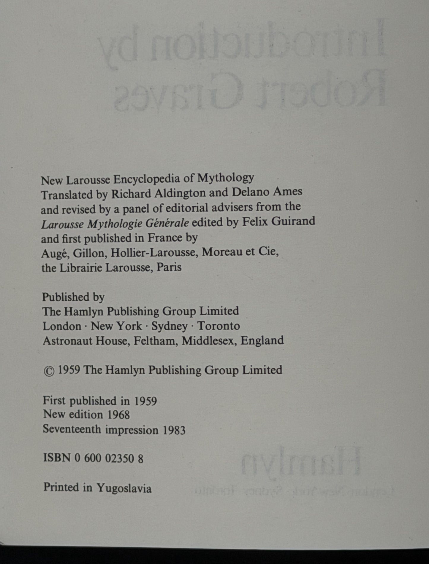 New Larousse Encyclopedia of Mythology by Robert Graves, Félix Guirand
