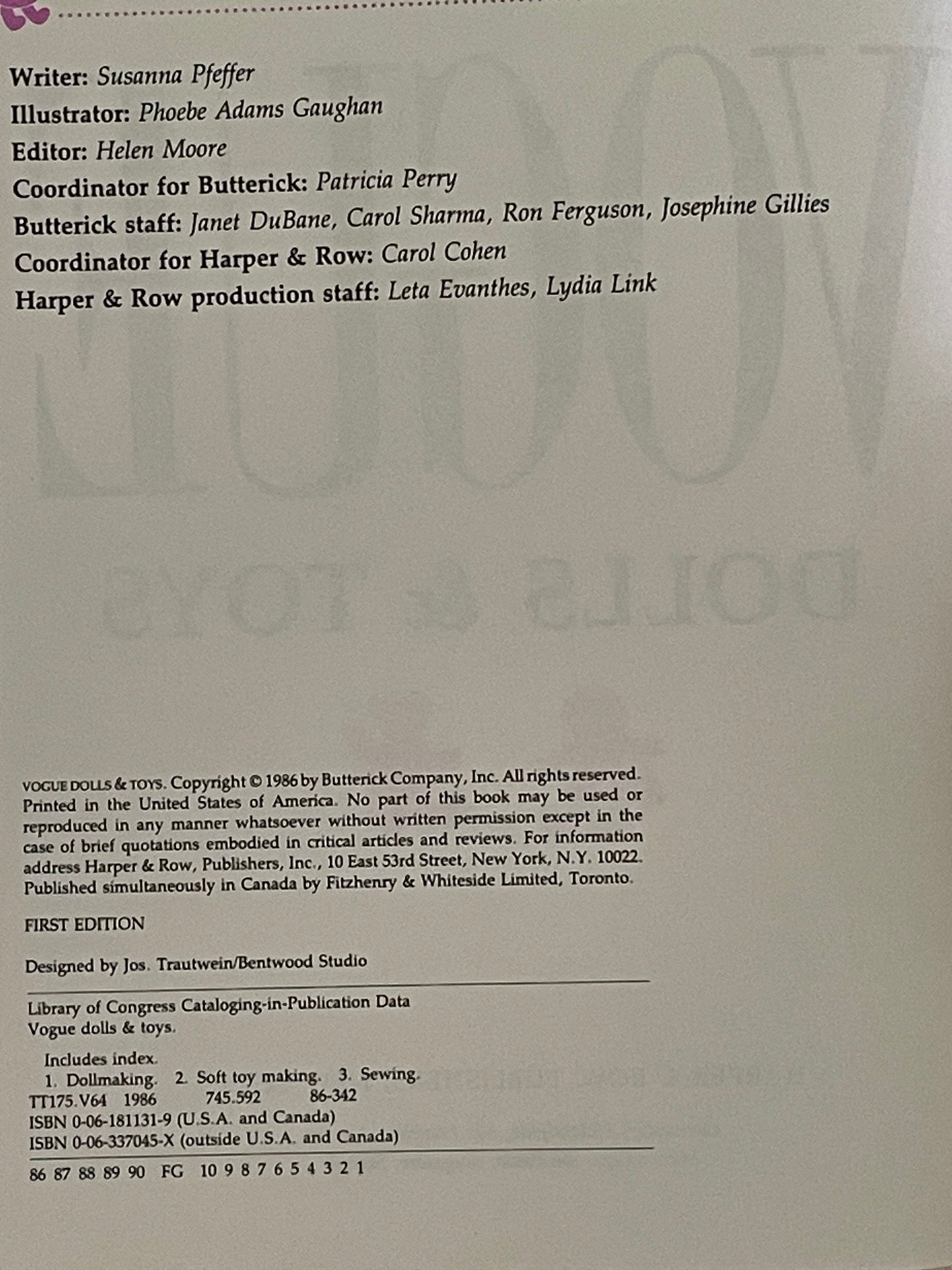 Vogue Dolls & Toys by Susanna Pfeffer