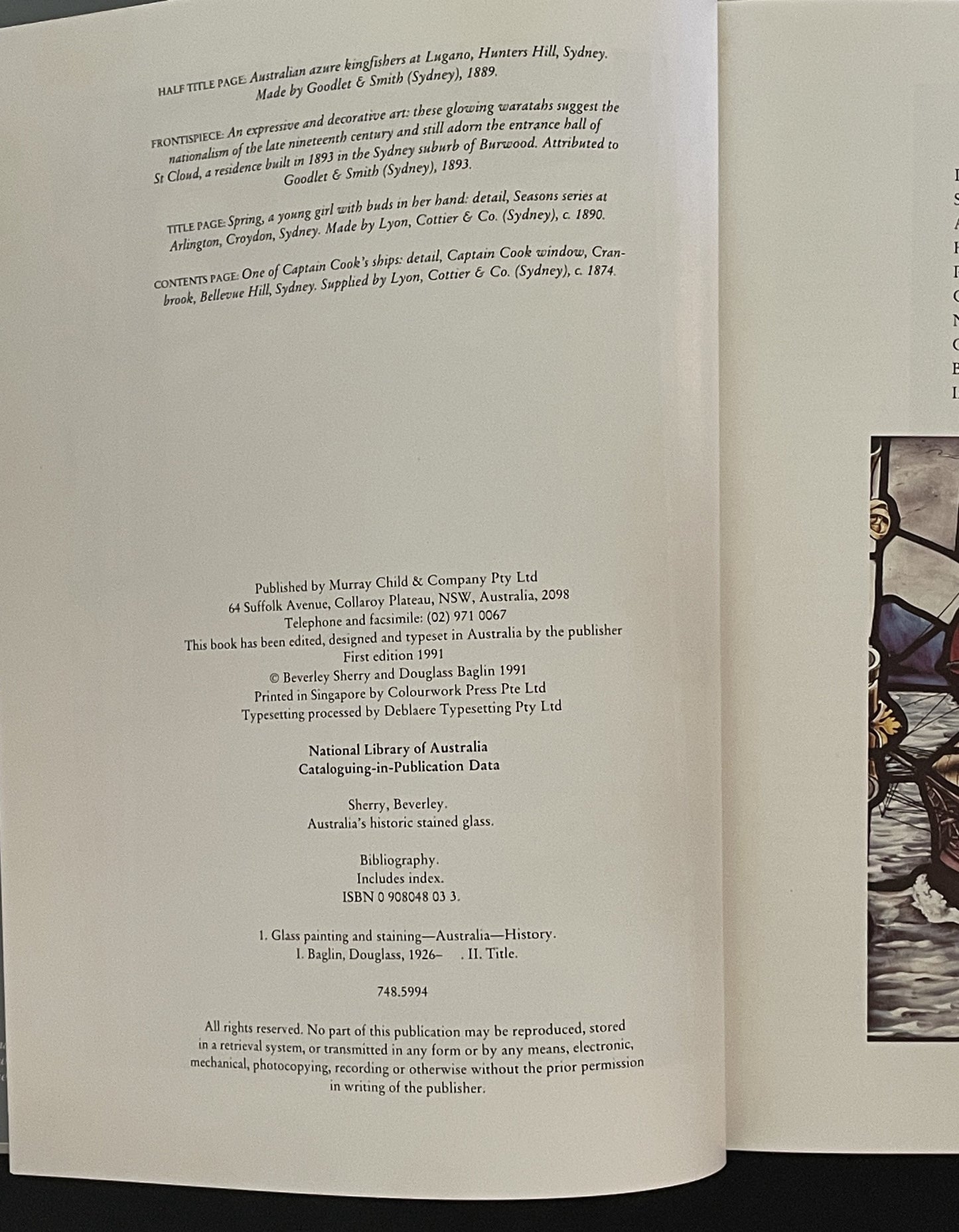 Australia's Historic Stained Glass by Beverley Sherry, Douglass Baglin