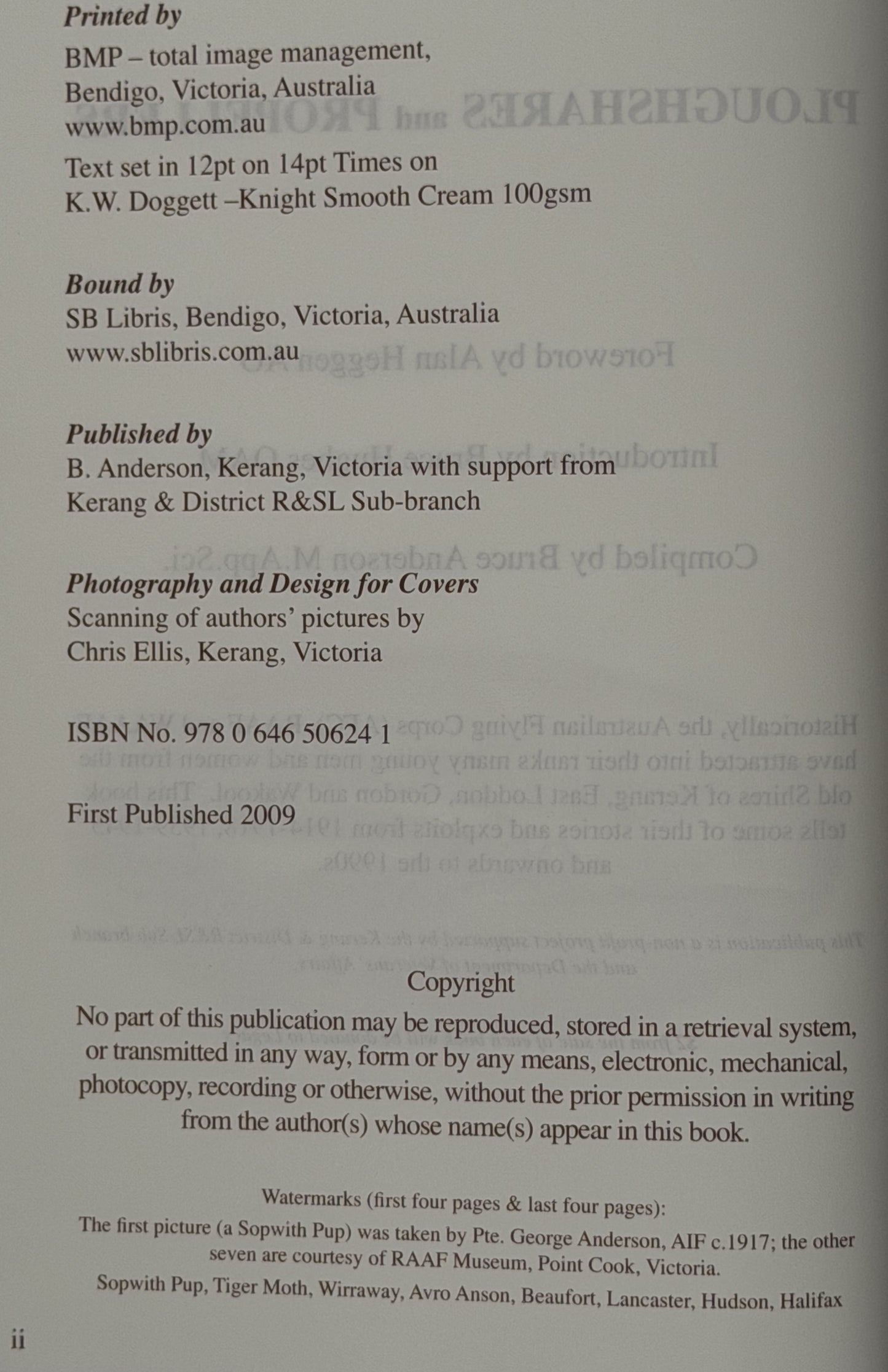 PLOUGHSHARES and PROPELLERS by B. Anderson
