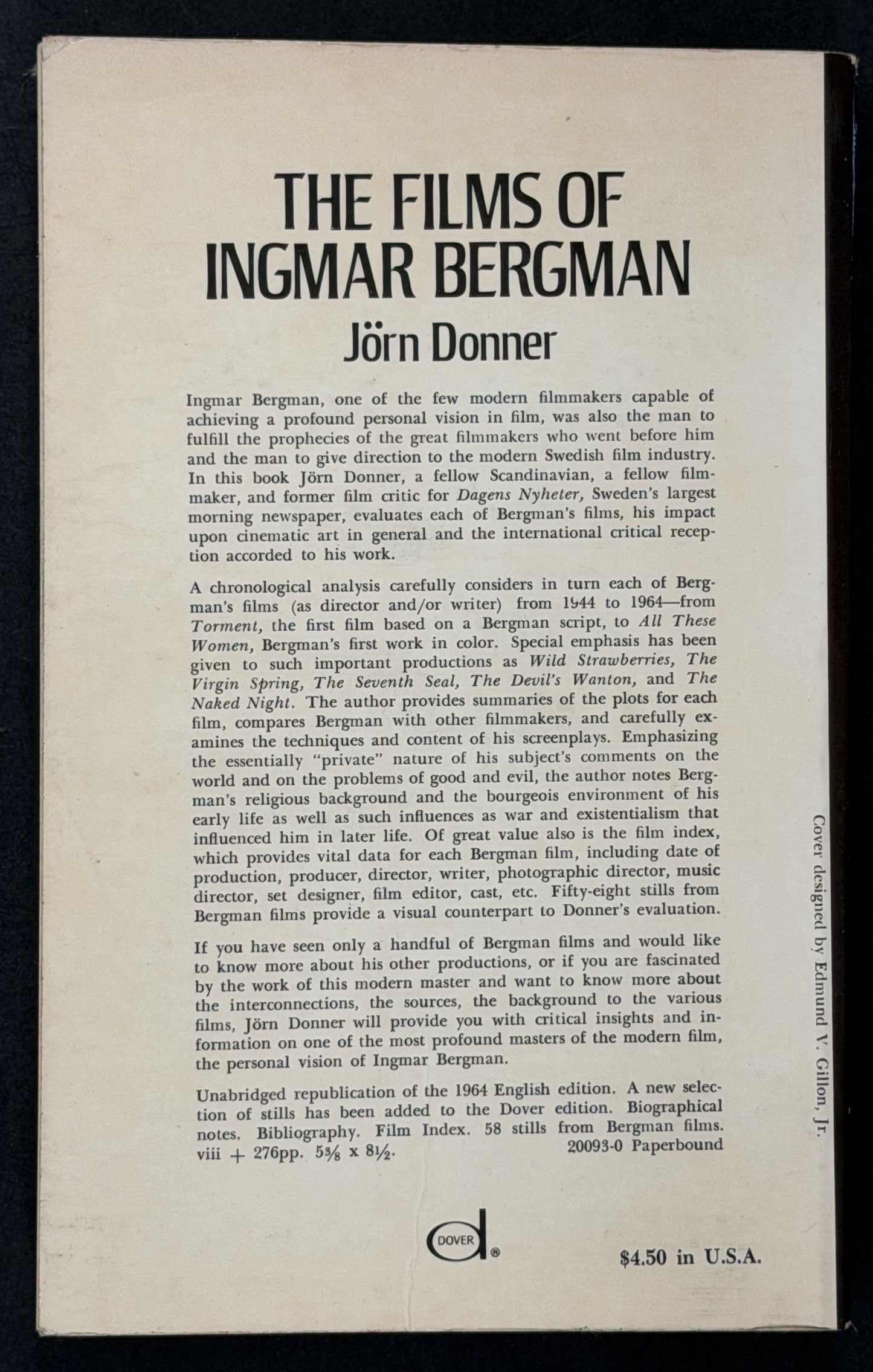 The Films of Ingmar Bergman: from Torment to All These Women by Jörn Donner