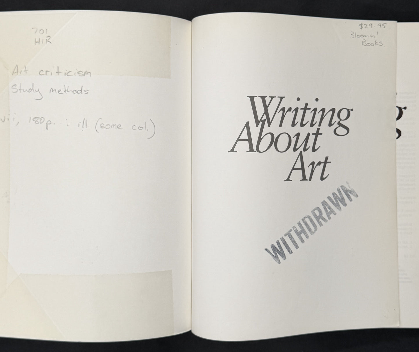 Writing About Art by E. P. Hirsh