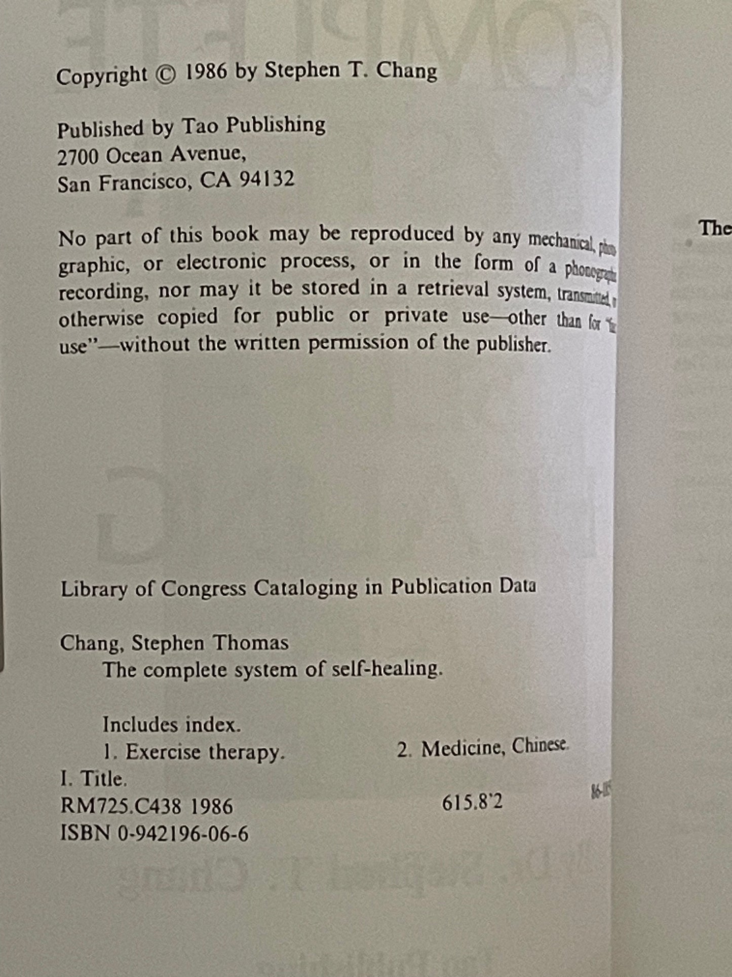 The Complete System of Self-healing by Stephen Thomas Chang