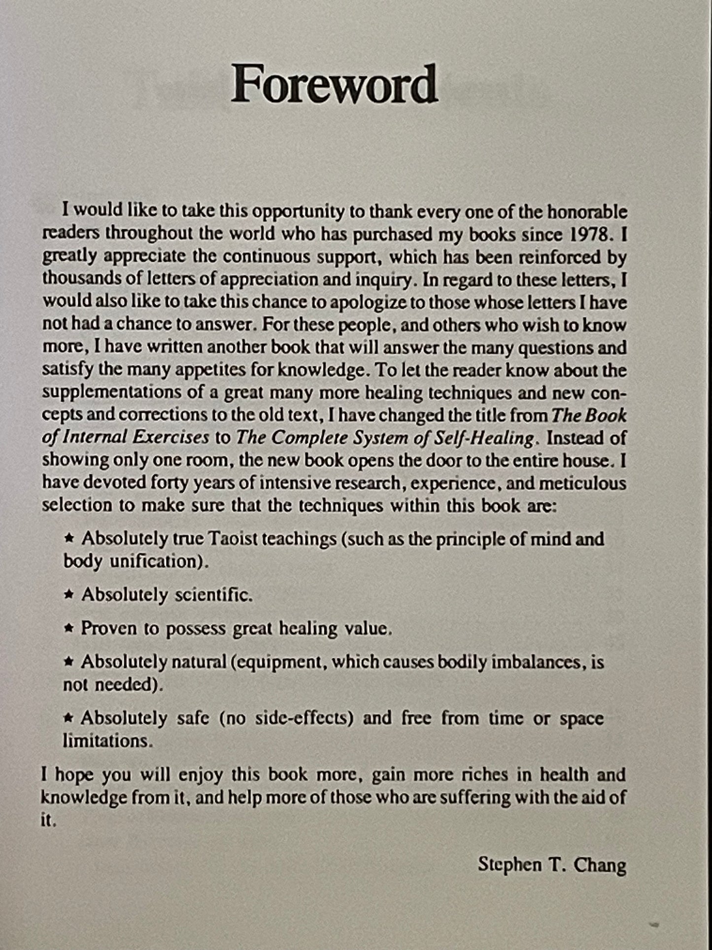 The Complete System of Self-healing by Stephen Thomas Chang