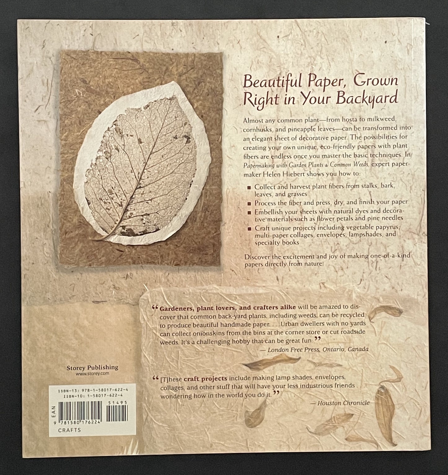 Papermaking with Garden Plants & Common Weeds by Helen Hiebert