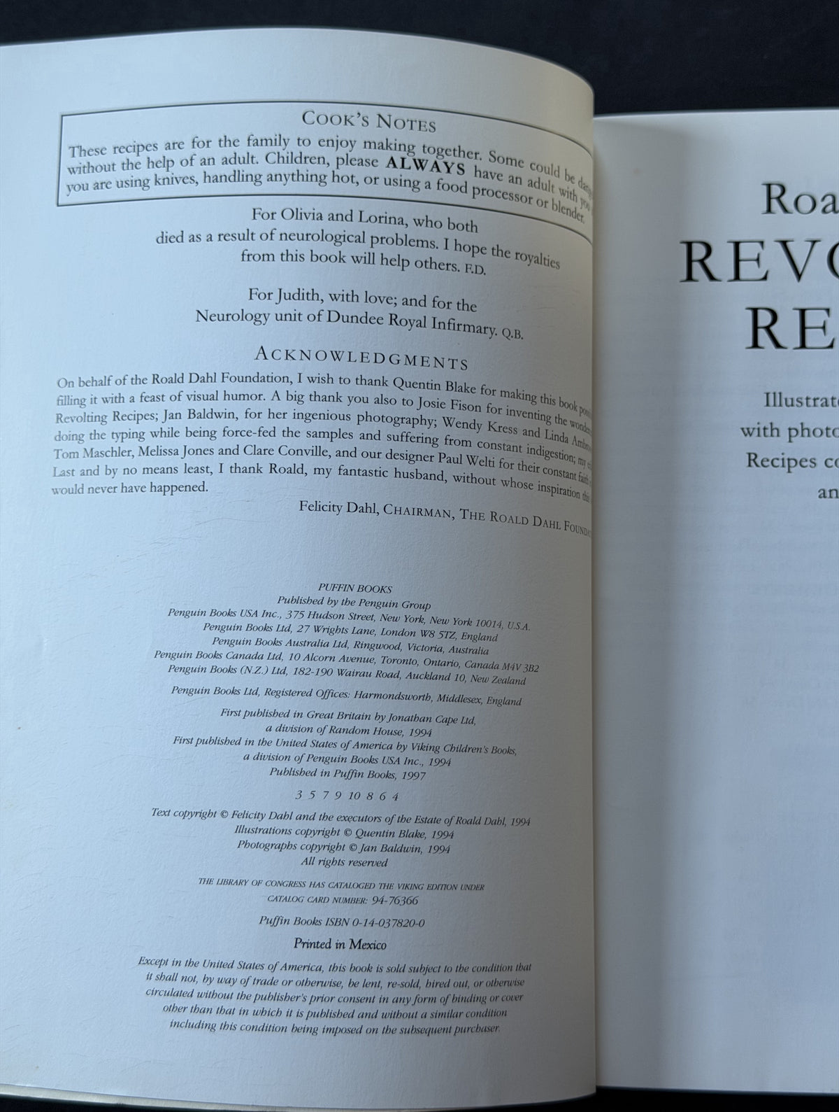Roald Dahl's Revolting Recipes by Roald Dahl, Felicity Dahl, Josie Fison
