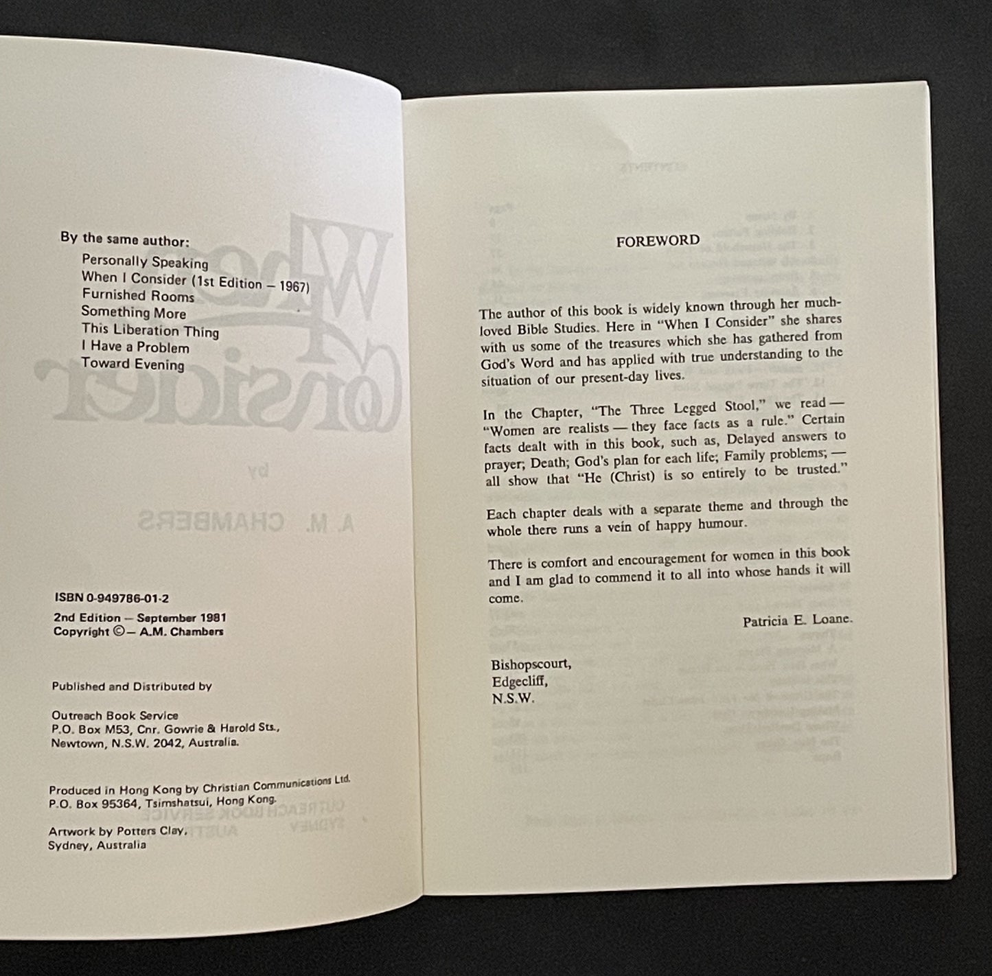 When I Consider by Alice M. Chambers