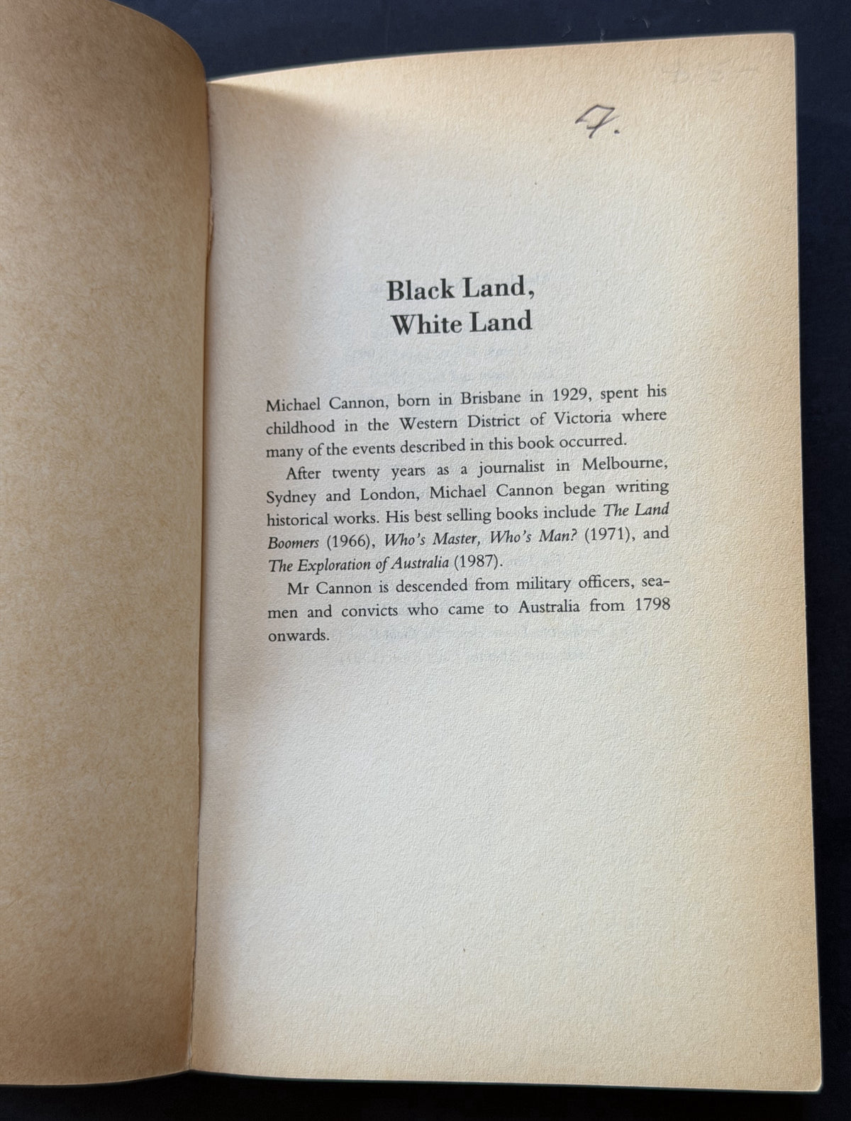 Black Land, White Land by Michael Cannon