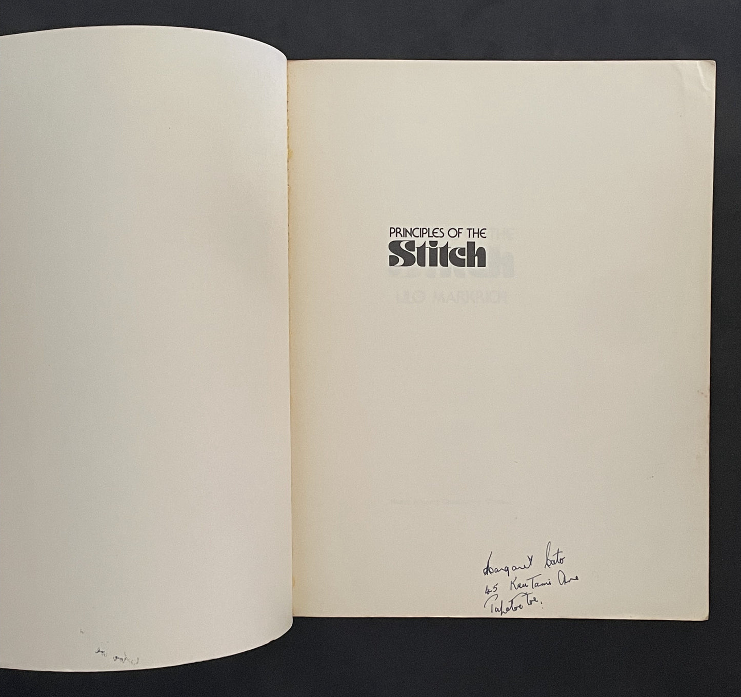 Principles of the Stitch by Lilo Markrich