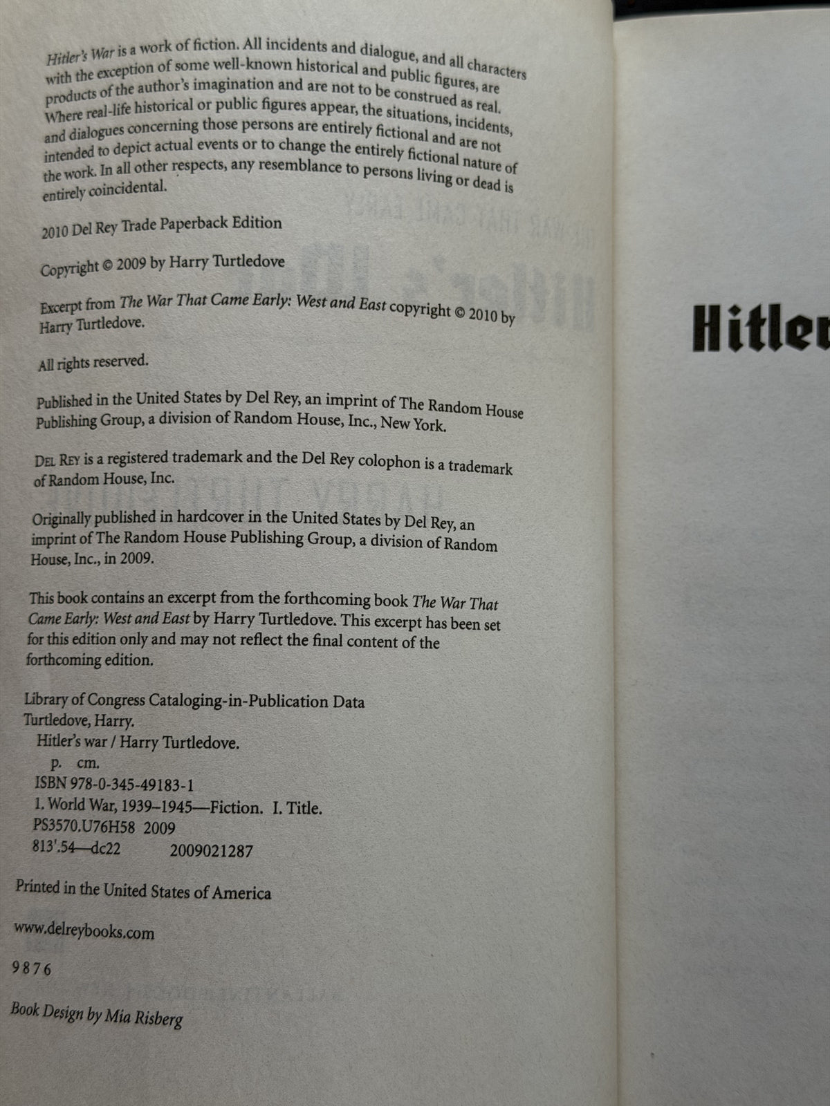 Hitler's War (The War That Came Early, Book One) by Harry Turtledove