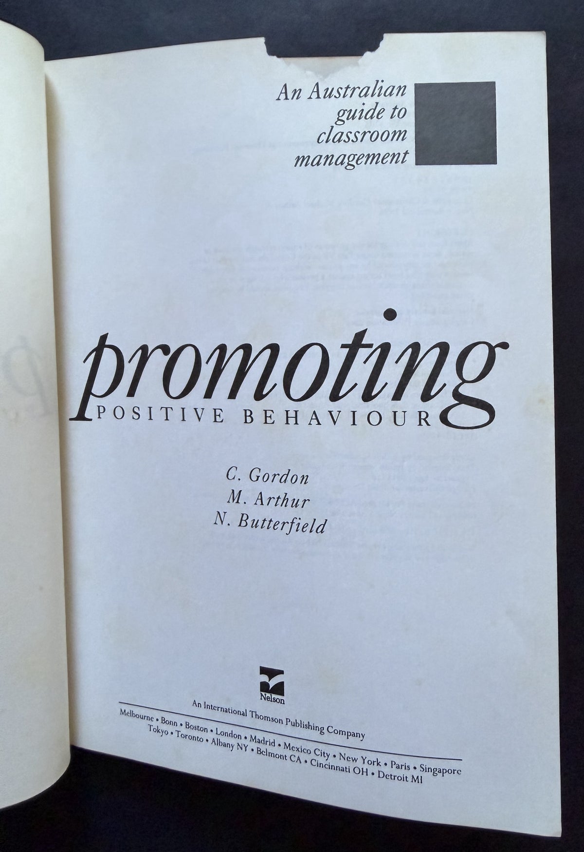 Promoting Positive Behaviour by Christopher Gordon et al.