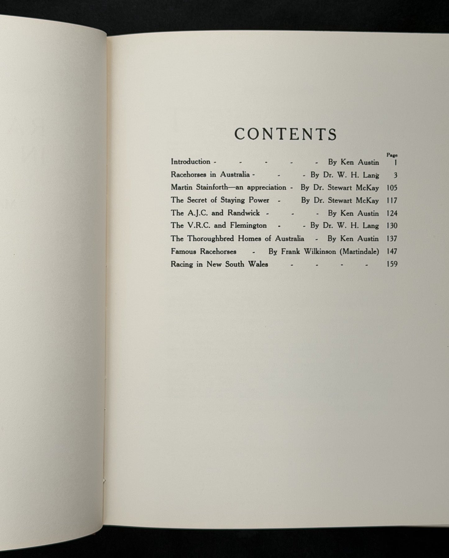 Racehorses in Australia by D. H. Lang