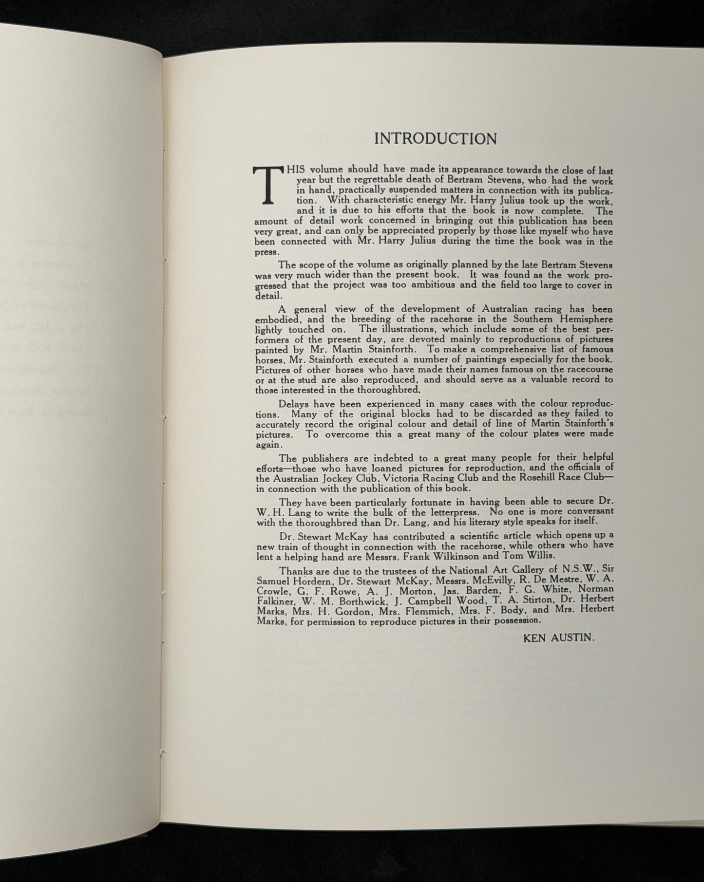 Racehorses in Australia by D. H. Lang