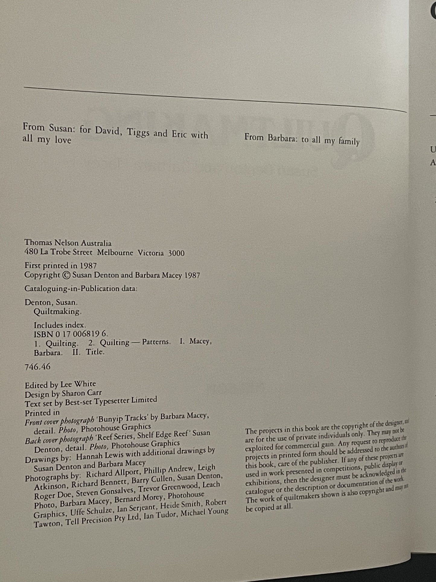 Australian Quiltmaking by Susan Denton, Barbara Macey