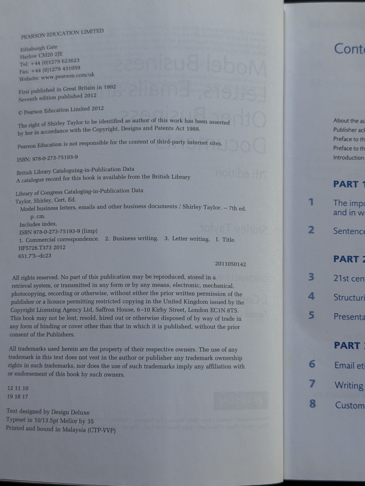 Model Business Letters, Emails and Other Business Documents by Shirley Taylor