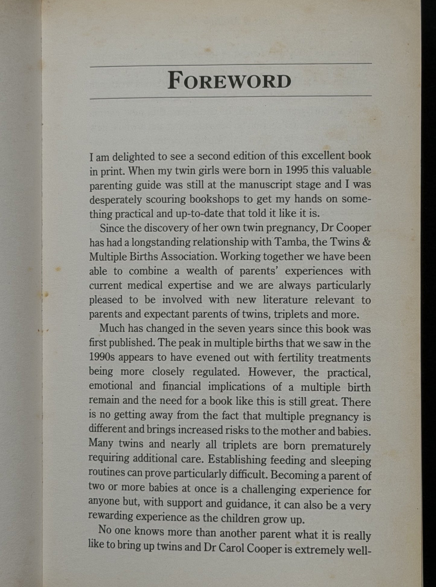 Twins and Multiple Births by Carol Cooper