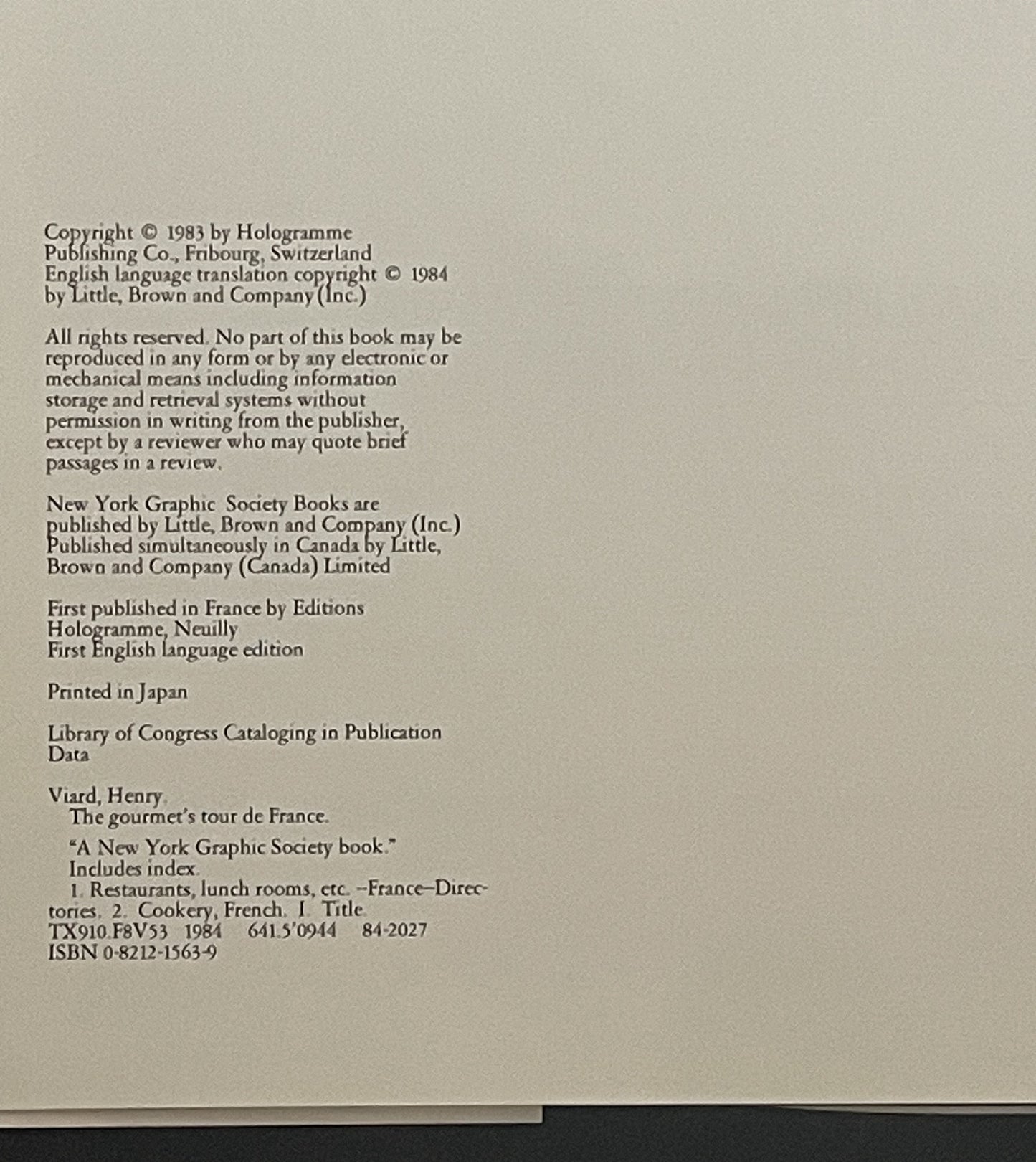 The Gourmet's Tour de France by Henry Viard