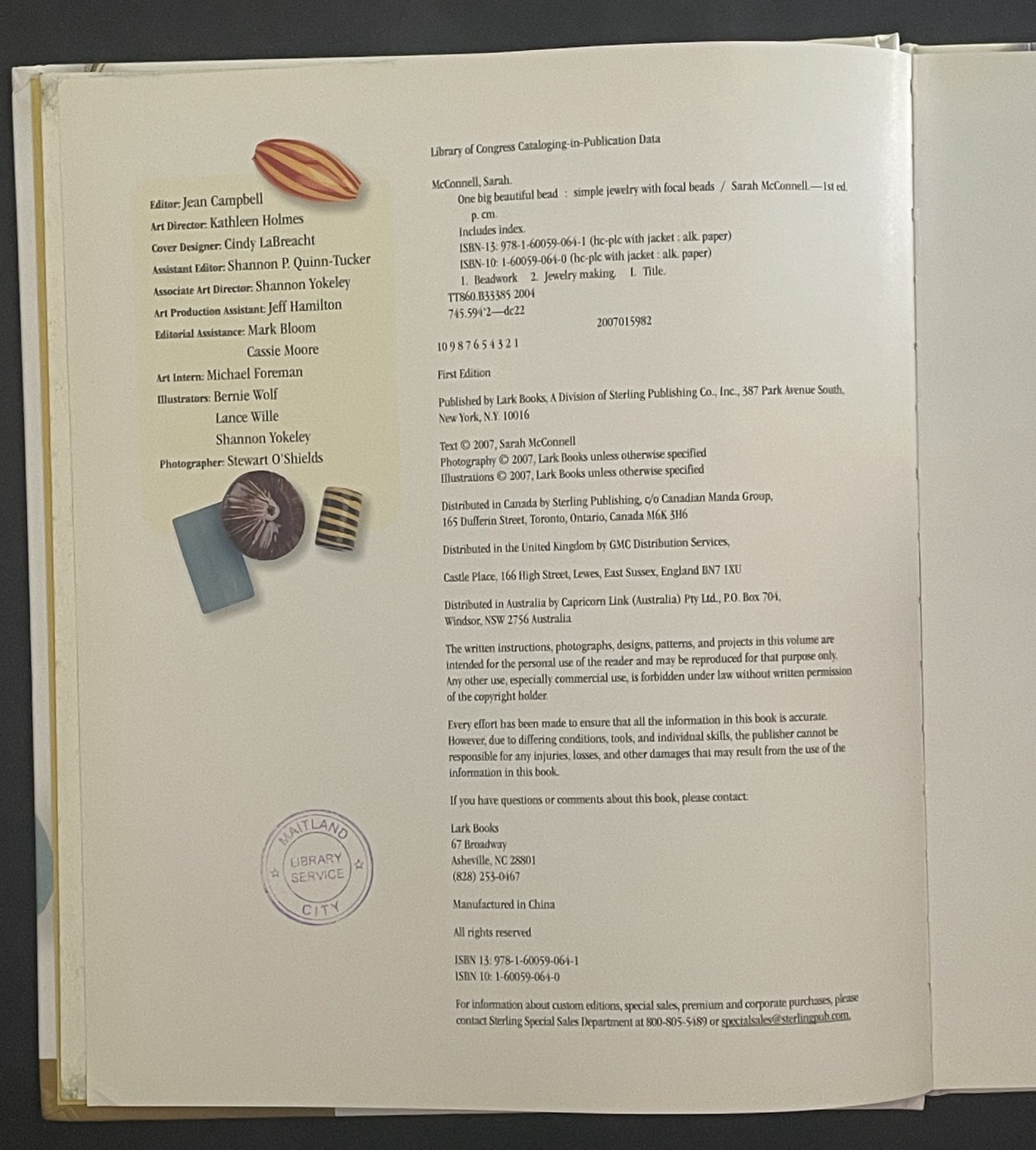 One Big Beautiful Bead by Sarah McConnell