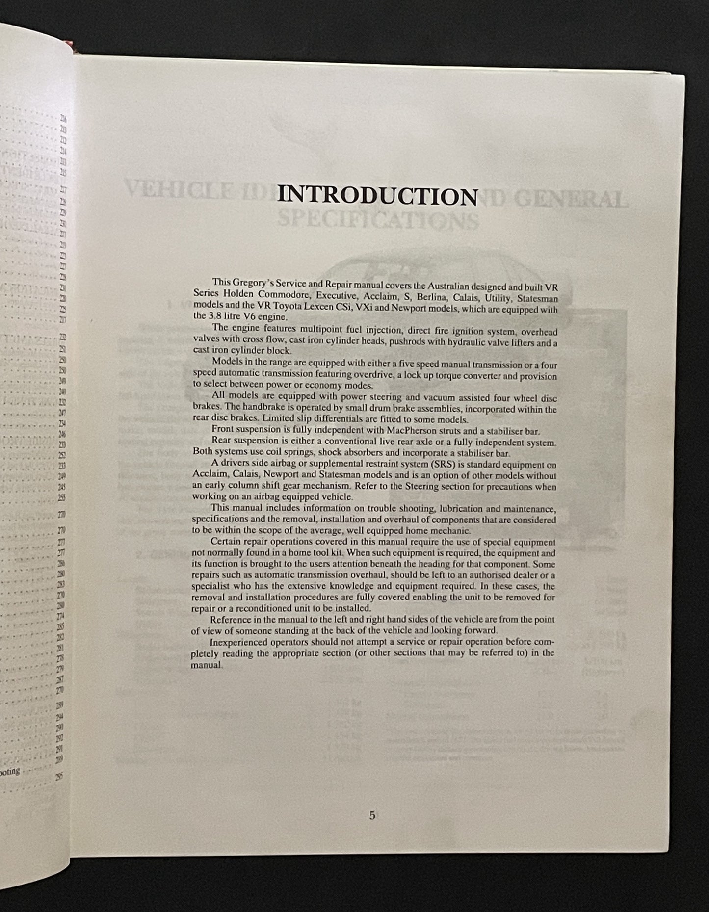 Commodore Lexcen V6 1993 - 1995 service and repair manual