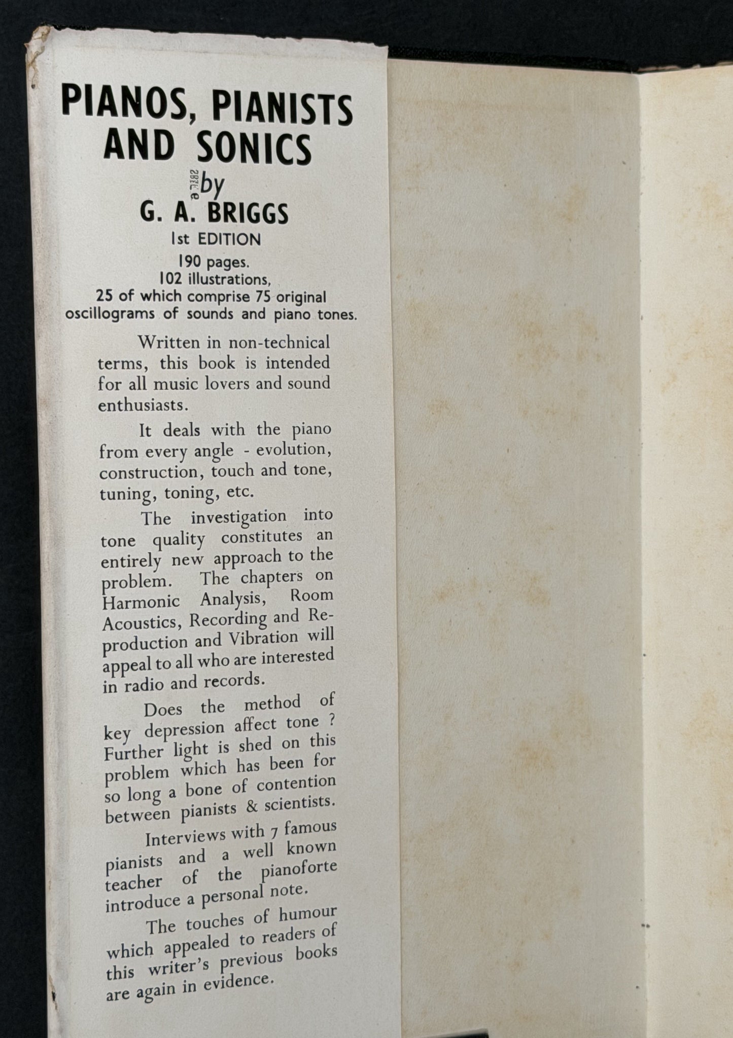 Pianos, Pianists and Sonics by G.A. Briggs