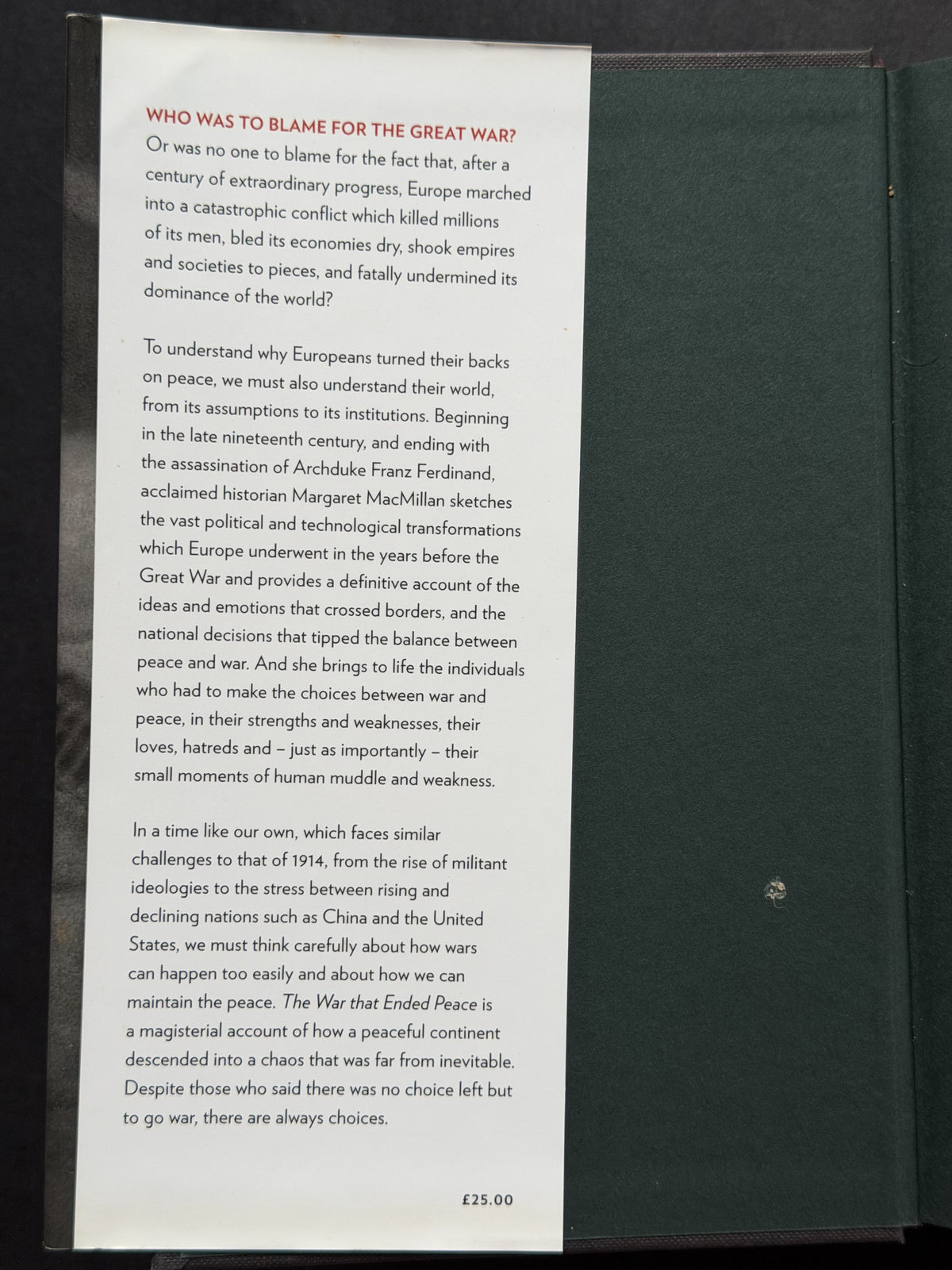 The War that Ended Peace by Margaret MacMillan
