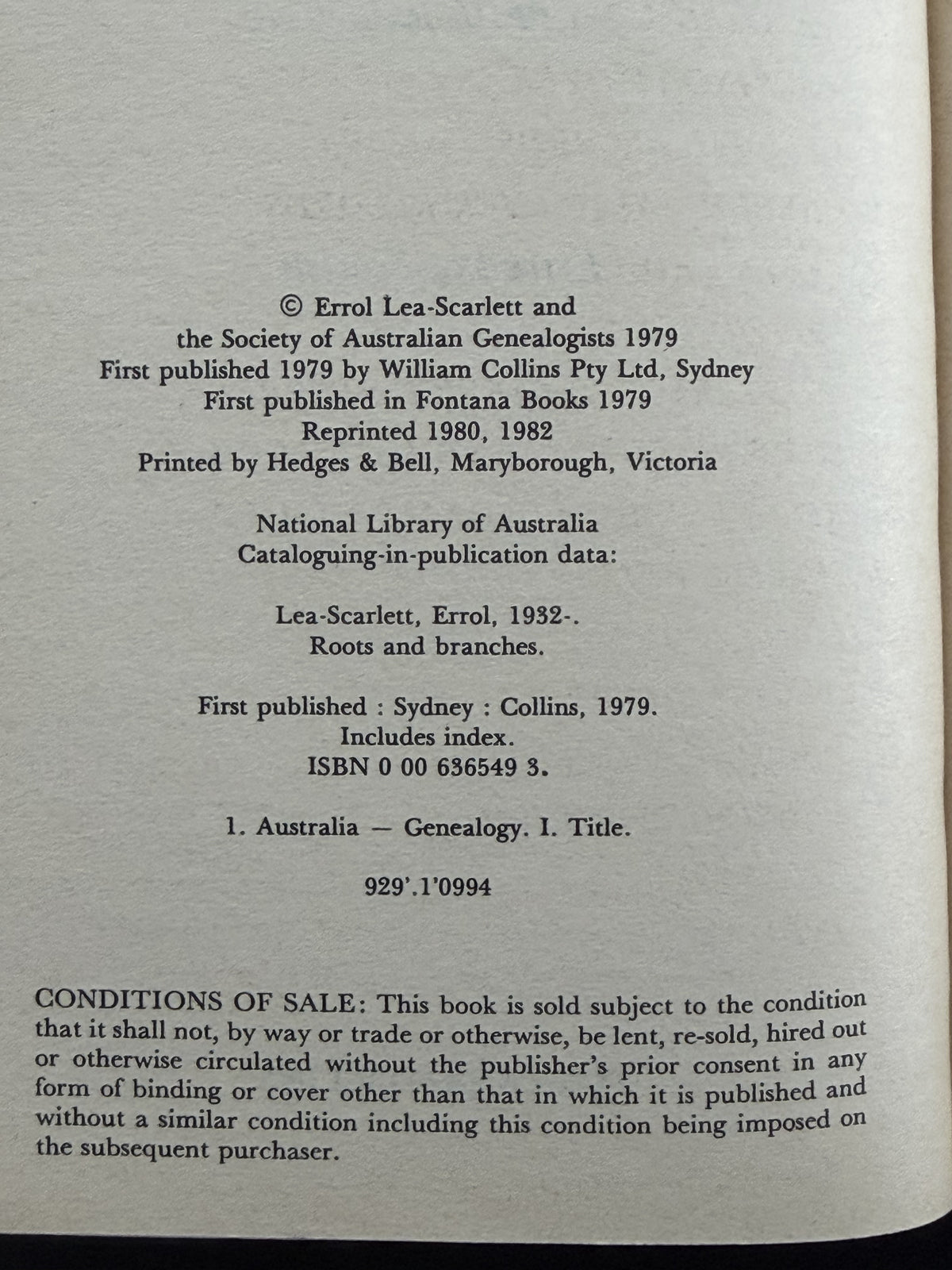 Roots and Branches - Ancestry for Australians