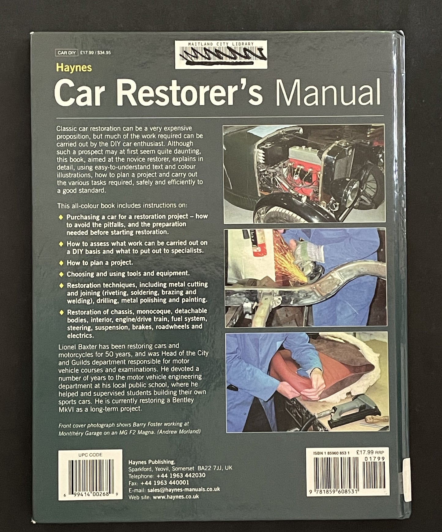 Haynes Car Restorer's Manual by Lionel Baxter