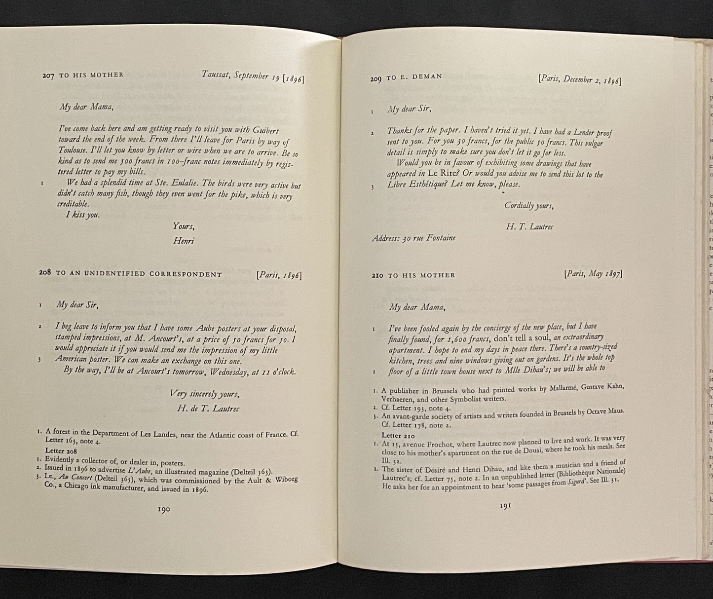 Unpublished Correspondence of Henri de Toulouse-Lautrec by Lucien Goldschmidt and Herbert Schimmel