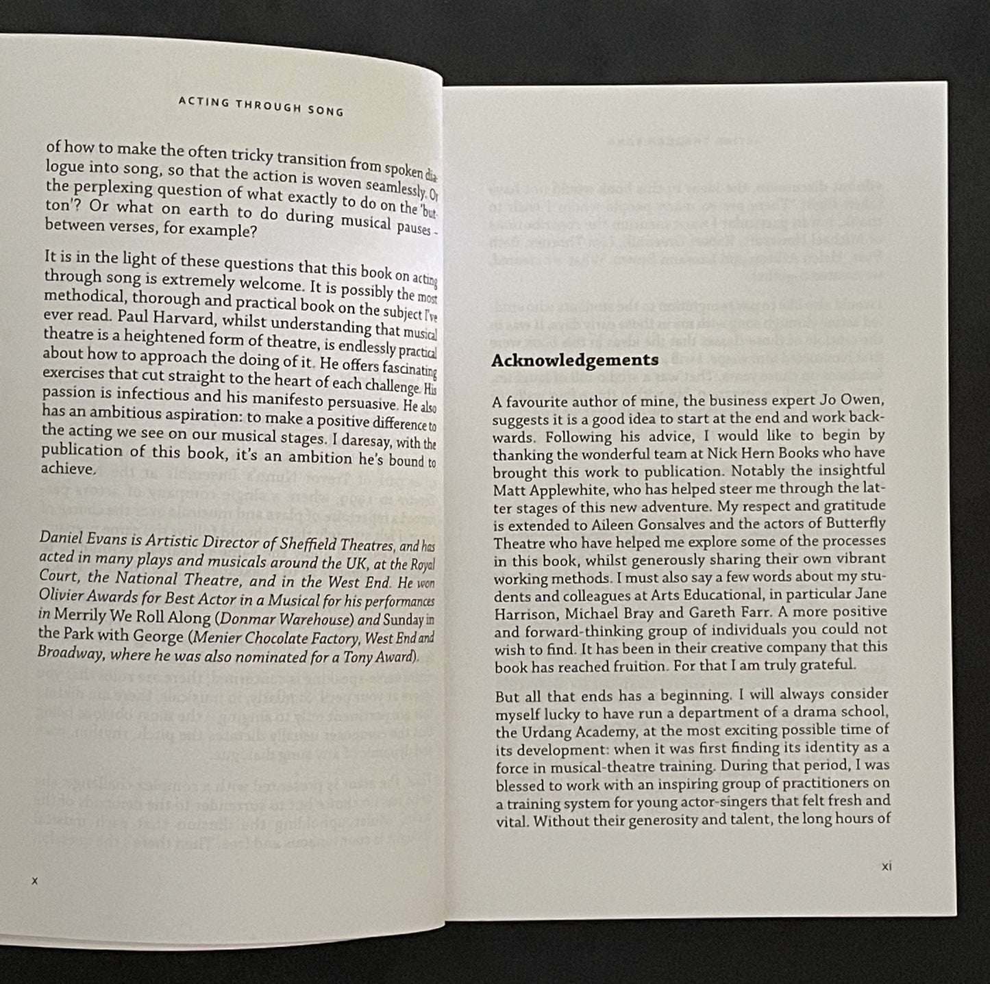 Acting Through Song by Paul Harvard